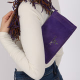 Prada Purple Scamosciata Suede Fringe Shoulder Bag
