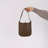 Rare Hermès 2005 Etoupe Epsom Short Strap Evelyne TPM PHW