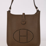 Rare Hermès 2005 Etoupe Epsom Short Strap Evelyne TPM PHW