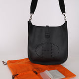 Hermès 2005 Noir Epsom Evelyne GM PHW