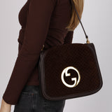 Gucci Chocolate Suede Medium Blondie Shoulder Bag