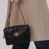 Chanel 1990s Lambskin Jeweled CC Envelope Flap Bag