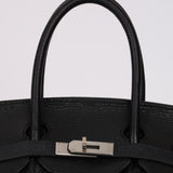 Rare Hermès 2001 Noir Taurillon Clemence Retourne Birkin 35 Brushed PHW