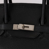 Rare Hermès 2001 Noir Taurillon Clemence Retourne Birkin 35 Brushed PHW