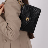 Chanel 1990s Lambskin Jeweled CC Envelope Flap Bag