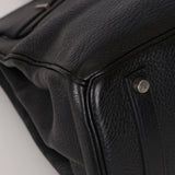 Rare Hermès 2001 Noir Taurillon Clemence Retourne Birkin 35 Brushed PHW