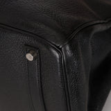 Rare Hermès 2001 Noir Taurillon Clemence Retourne Birkin 35 Brushed PHW