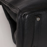 Rare Hermès 2001 Noir Taurillon Clemence Retourne Birkin 35 Brushed PHW