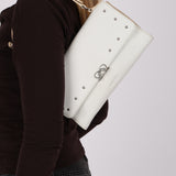 Loewe Creme Leather Studded Damien Shoulder Bag