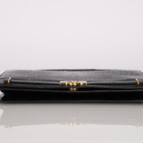 Dior 1980s Gold Crocodile Embossed Shoulder Bag