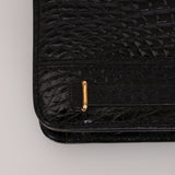 Dior 1980s Gold Crocodile Embossed Shoulder Bag