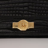 Dior 1980s Gold Crocodile Embossed Shoulder Bag
