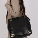 Chanel 1995 Caviar Triple CC Tote Bag 24K GP