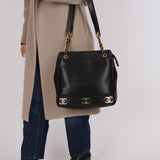 Chanel 1995 Caviar Triple CC Tote Bag 24K GP