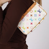 Limited Edition Louis Vuitton x Takashi Murakami Blanc Multicolor Pochette