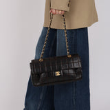 Chanel 2000s Chocolate Bar Wild Stitch Single Flap Shoulder Bag