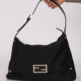 Fendi Black Micro Zucchino XL Zip Mamma Forever