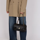 Chanel 2000s Chocolate Bar Wild Stitch Single Flap Shoulder Bag