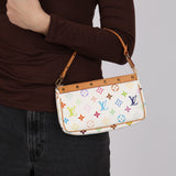 Limited Edition Louis Vuitton x Takashi Murakami Blanc Multicolor Pochette