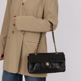 Chanel 2000s Chocolate Bar Wild Stitch Single Flap Shoulder Bag
