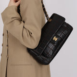Chanel 2000s Chocolate Bar Wild Stitch Single Flap Shoulder Bag