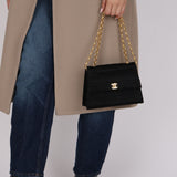 Rare Chanel 1991 Satin Bijoux Turnlock Mini Kelly Bag 24K GP