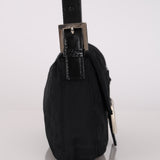 Fendi Canvas Black Baguette Bag SHW