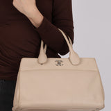 Chanel 2015 Light Beige Executive Cerf Medium Shopper Tote
