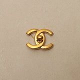 Chanel 1996 CC Turnlock Brooch 24K GP
