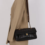 Chanel 2000s Chocolate Bar Wild Stitch Single Flap Shoulder Bag