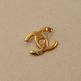 Chanel 1996 CC Turnlock Brooch 24K GP
