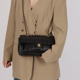 Chanel 2000s Chocolate Bar Wild Stitch Single Flap Shoulder Bag