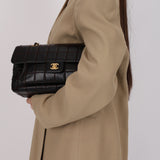 Chanel 2000s Chocolate Bar Wild Stitch Single Flap Shoulder Bag