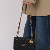 Limited Edition Chanel 2022 Caviar Wallet On Chain with Bag Charm