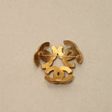 Chanel 1994 Triple CC Matte Brooch 24K GP