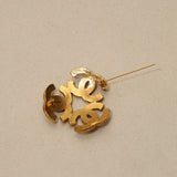 Chanel 1994 Triple CC Matte Brooch 24K GP