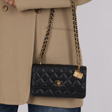 Limited Edition Chanel 2022 Caviar Wallet On Chain with Bag Charm