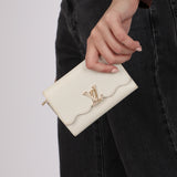 Limited Edition Louis Vuitton Ivory Taurillon Capucines Capushell Mother of Pearl Compact Trifold Wallet