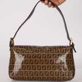 Fendi Zucchino Coated Canvas Baguette Bag