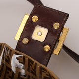 Fendi Zucchino Coated Canvas Baguette Bag