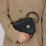 Limited Edition Chanel 2020 Calfskin Stitched Cup Of Tea Handle Bag