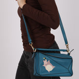 Limited Edition Loewe x Studio Ghibli Lagoon Blue Calfskin 'Boh Mouse' Small Puzzle Bag