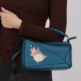 Limited Edition Loewe x Studio Ghibli Lagoon Blue Calfskin 'Boh Mouse' Small Puzzle Bag