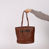 Gucci Calfskin Bamboo Medium Diana Round Tote