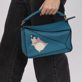 Limited Edition Loewe x Studio Ghibli Lagoon Blue Calfskin 'Boh Mouse' Small Puzzle Bag