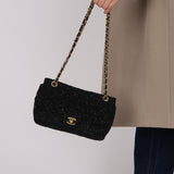 Chanel 2015 Sequin Embroidered Medium Single Flap Bag GHW