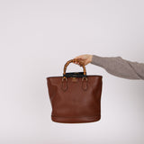 Gucci Calfskin Bamboo Medium Diana Round Tote