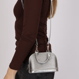 Louis Vuitton Metallic Silver Epi Alma BB