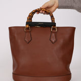 Gucci Calfskin Bamboo Medium Diana Round Tote