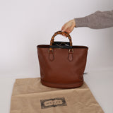 Gucci Calfskin Bamboo Medium Diana Round Tote